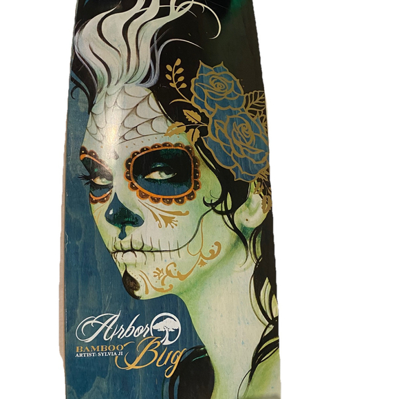 VNT Arbor Sylvia Ji  Bamboo Bug Art Skateboard~Sugar Skull Street Art Design - Picture 2 of 12